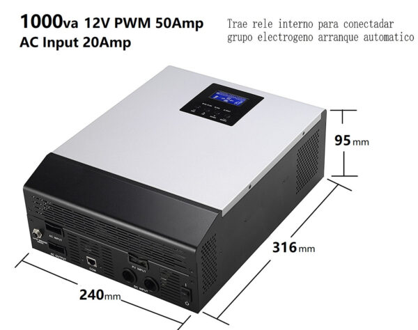 Kit Solar 12v 150w/300w con Inversor multifunción 800w - Imagen 7
