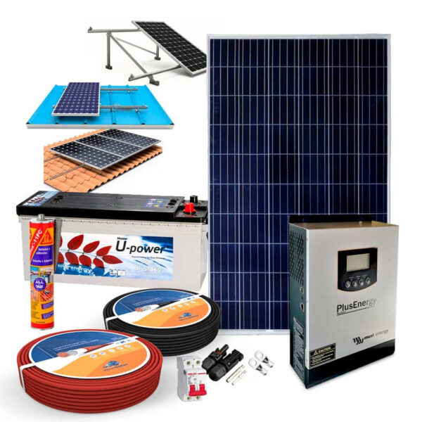 Kit Solar 12v 150w/300w con Inversor multifunción 800w - Imagen 2