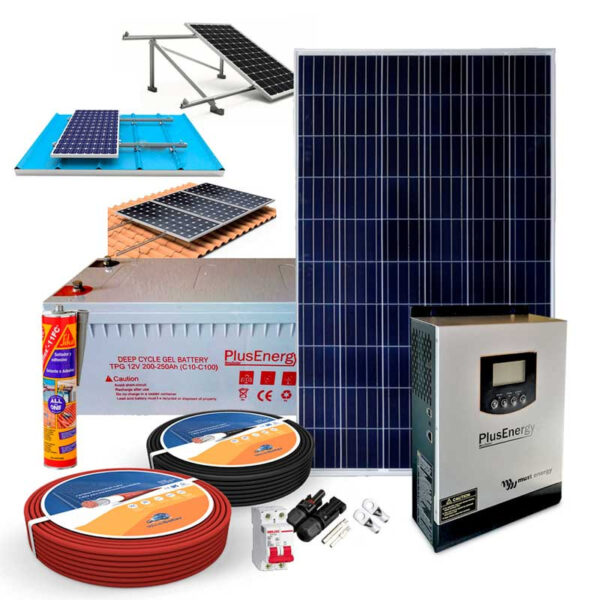 Kit Solar 12v 150w/300w con Inversor multifunción 800w - Imagen 4
